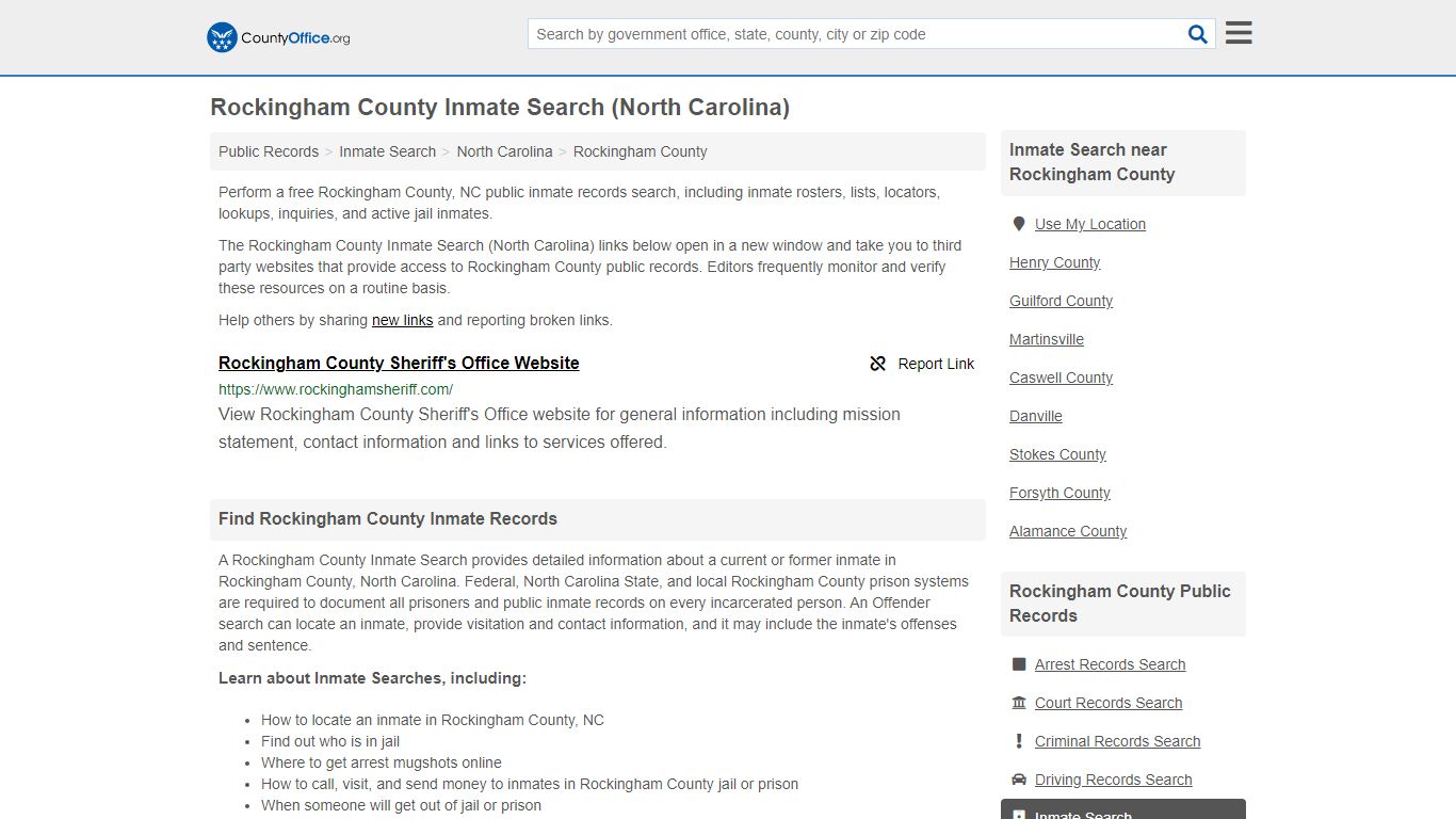 Inmate Search - Rockingham County, NC (Inmate Rosters ...