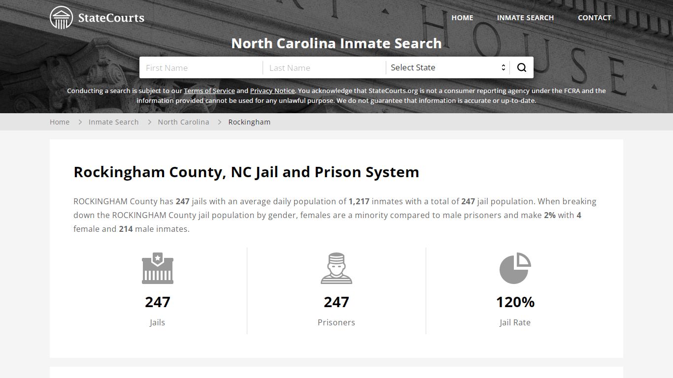 Rockingham County, NC Inmate Search - StateCourts